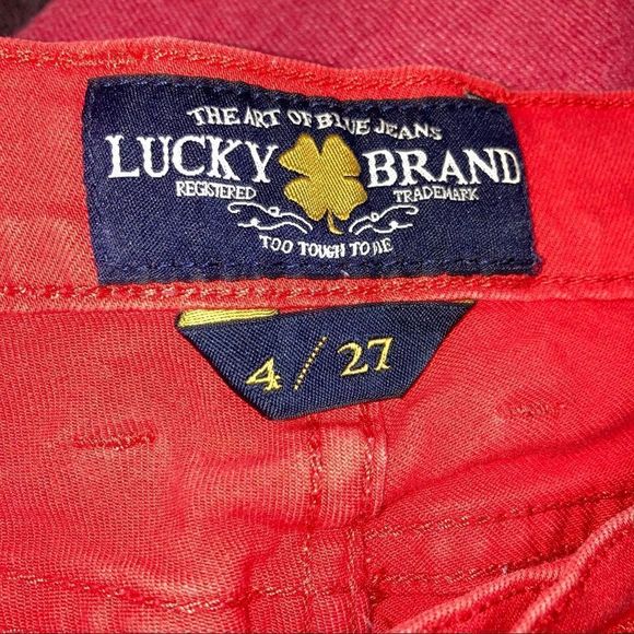 Lucky Brand Red Skinny Jeans Size 4/27 - Picture 3 of 6